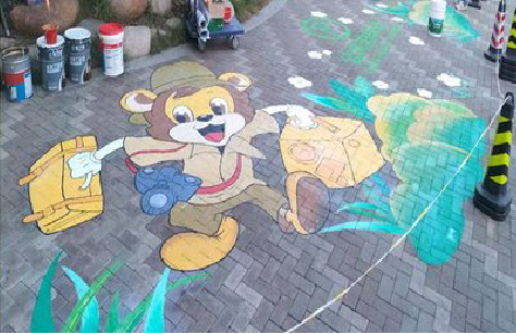 宜章夏季画地面彩绘会遇到的问题